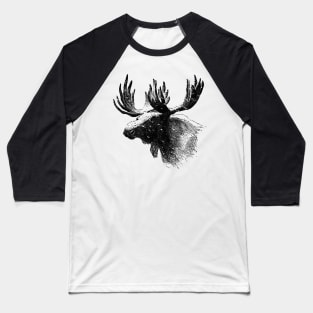 Vintage Elk Sketch Baseball T-Shirt